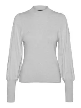 Тонкий вязаный свитер VERO MODA Sweater Holly Karis, светло-серый