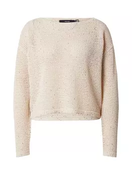 Тонкий вязаный свитер VERO MODA Sweater, кремовый