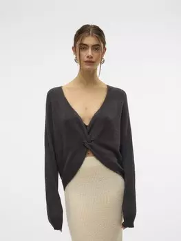 Тонкий вязаный свитер VERO MODA Sweater Lefile, темно-серый