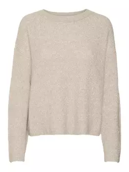 Тонкий вязаный свитер VERO MODA Sweater MILI, пятнистый бежевый