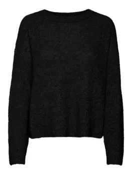Тонкий вязаный свитер VERO MODA Sweater MILI, пятнистый черный