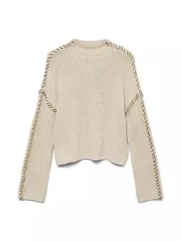 Тонкий вязаный свитер VERO MODA Sweater NEWCREAM, кремовый