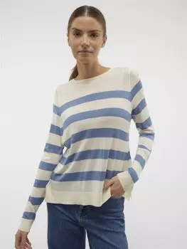 Тонкий вязаный свитер VERO MODA Sweater Nova, слоновая кость