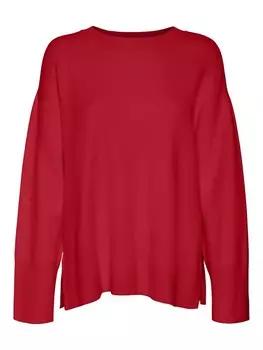 Тонкий вязаный свитер VERO MODA Sweater SABA, красный