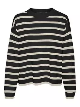 Тонкий вязаный свитер VERO MODA Sweater SABA, черный