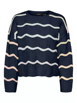 Тонкий вязаный свитер VERO MODA Sweater, темно-синий