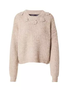 Тонкий вязаный свитер VERO MODA Sweater VMALETTA, пятнистый бежевый