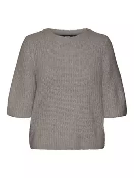 Тонкий вязаный свитер VERO MODA Sweater VMAwsome, серо-коричневый