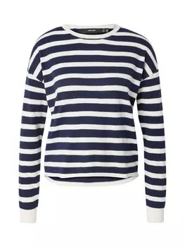Тонкий вязаный свитер VERO MODA Sweater VMFANTASTIC, цвет blue/white