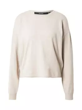 Тонкий вязаный свитер VERO MODA Sweater VMFANTASTIC, бежевый