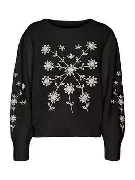 Тонкий вязаный свитер VERO MODA Sweater VMGaia, черный