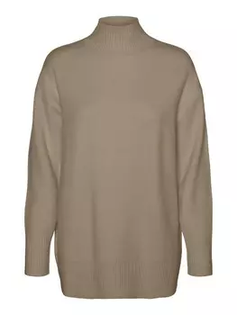 Тонкий вязаный свитер VERO MODA Sweater VMGold, светло-коричневый