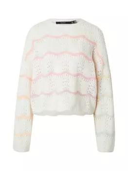 Тонкий вязаный свитер VERO MODA Sweater VMHATTY, светло-бежевый