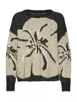 Тонкий вязаный свитер VERO MODA Sweater VMMAdison, черный