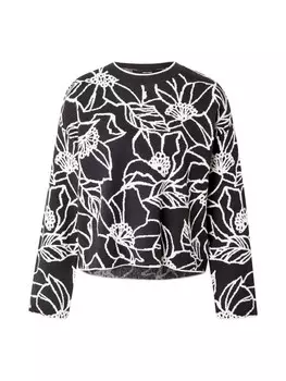 Тонкий вязаный свитер VERO MODA Sweater VMNEW FLORA, черный