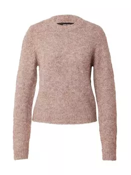 Тонкий вязаный свитер VERO MODA Sweater VMNovah, коричневый