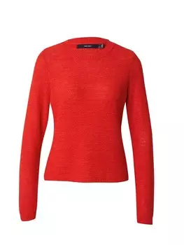 Тонкий вязаный свитер VERO MODA Sweater VMNUEVO CHARITY, цвет bright red