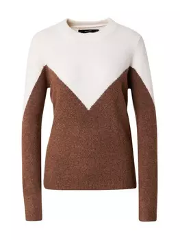 Тонкий вязаный свитер VERO MODA Sweater VMPLAZA, светло-бежевый