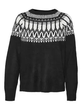Тонкий вязаный свитер VERO MODA Sweater VMSimone, черный