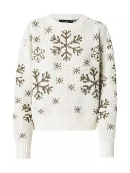 Тонкий вязаный свитер VERO MODA Sweater VMSNOWY FROST, бежевый