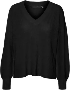 Тонкий вязаный свитер VERO MODA Sweater VMZIA, черный