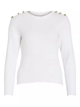 Тонкий вязаный свитер VILA Sweater, белый