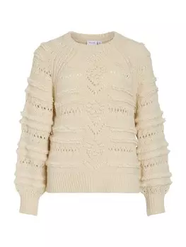 Тонкий вязаный свитер VILA Sweater, кремовый