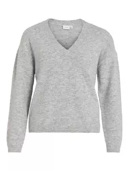 Тонкий вязаный свитер VILA Sweater, серый
