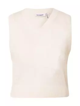 Тонкий вязаный свитер WEEKDAY Sweater Peachy, белый