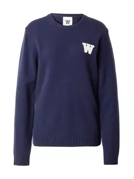 Тонкий вязаный свитер WOOD WOOD Sweater Tay, морской синий