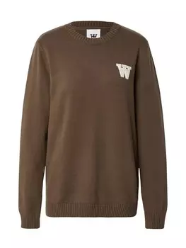 Тонкий вязаный свитер WOOD WOOD Sweater Tay, коричневый