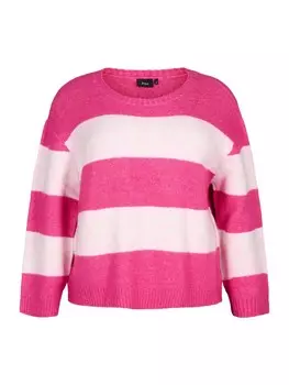 Тонкий вязаный свитер Zizzi Sweater MSISMO, розовый