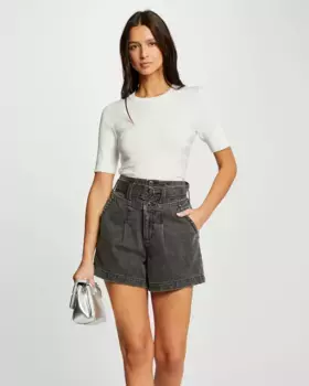 Тонкий женский свитер с коротким рукавом Morgan, цвет Crudo