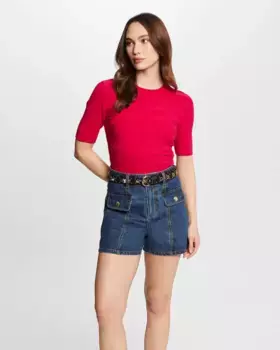 Тонкий женский свитер с коротким рукавом Morgan, цвет Fucsia