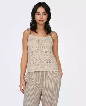 Тонкий женский топ крючком Only, цвет Nude