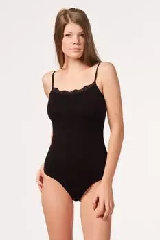 Тонкое кружевное боди с заклепками Miorre, черный