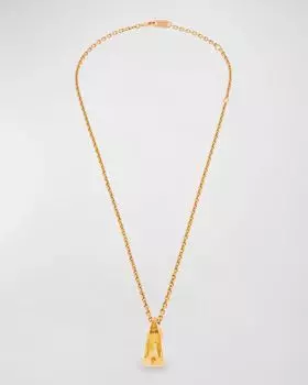 Тонкое медовое колье-держатель для ключей Balenciaga, цвет 8100 Gold/Shiny Gold