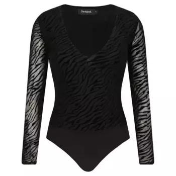 Тонкое подтянутое боди Desigual, черный