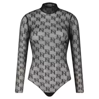 Тонкое подтянутое боди Elisabetta Franchi, черный