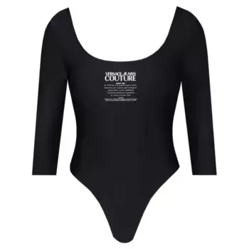 Тонкое подтянутое боди Versace, черный