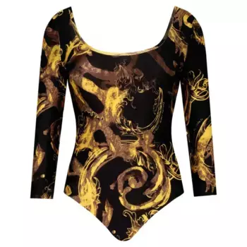 Тонкое подтянутое боди Versace, черный