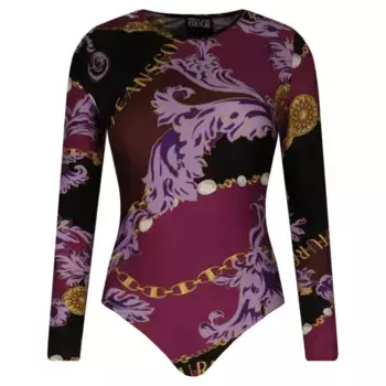 Тонкое подтянутое боди Versace, фиолетовый