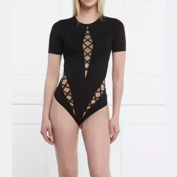 Тонкое подтянутое боди Wolford, черный