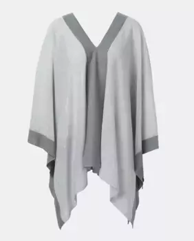 Тонкое пончо с люрексом и контрастными краями Latouche, цвет Gris Medio