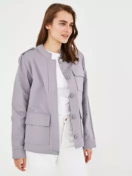 Тонкое женское пальто с воротником-стойкой и длинным рукавом на пуговицах LCWAIKIKI Classic