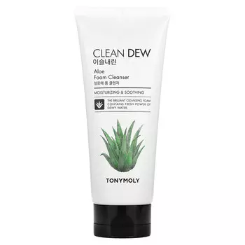 TonyMoly, Clean Dew, очищающая пенка с алоэ, 180 мл