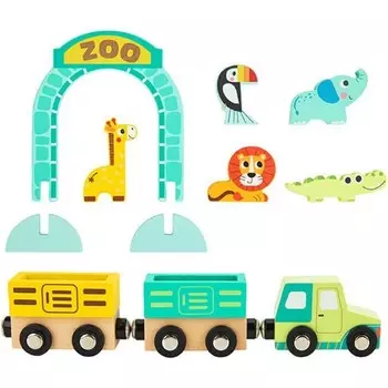 Tooky Toy Деревянная доска Зоопарк Животные Автомобиль Вагоны Inna marka