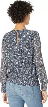 Топ 1.STATE Long Sleeve Puff Sleeve Smock Waist Top, цвет Chateau Floral