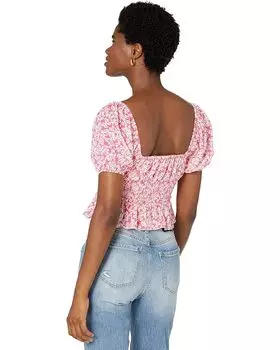 Топ 1.STATE Short Sleeve Square Neck Crop Top, цвет Daisy Splash JB