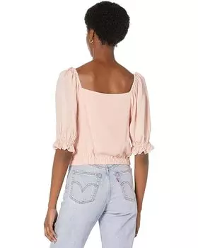 Топ 1.STATE Short Sleeve Square Neck Crop Top, цвет Spanish Villa